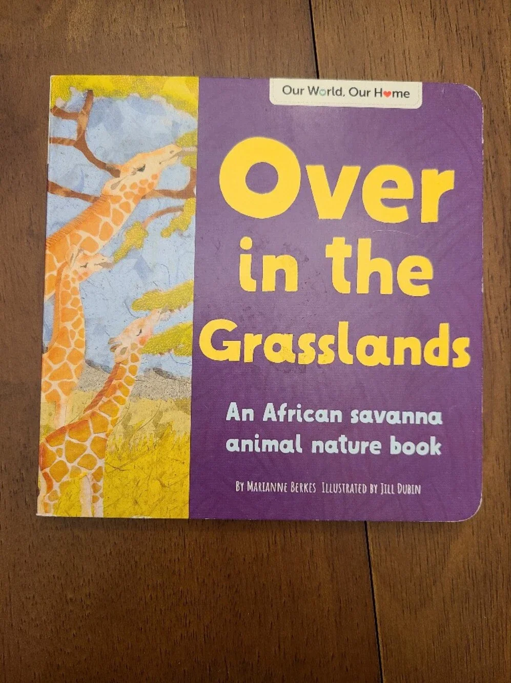 Over in the Grasslands Children's Board Book - Marianne Berkes Like New